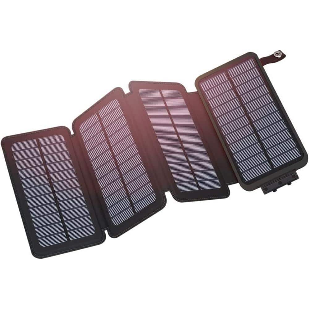 25000mAh Portable Solar Power Bank, Fast Charging with 4 Foldable Panels, 3
