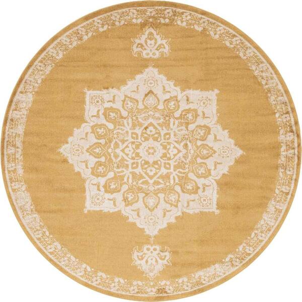 Unique Loom Utopia Helios Yellow 8' 0 x 8' 0 Area Rug