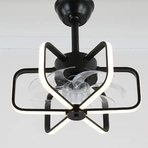 Daybell 18 in. Indoor Black Spacecraft-Inspired Smart Ceiling Fan with Lights, 6-Speed Reversible Ceiling Fan w/Remote