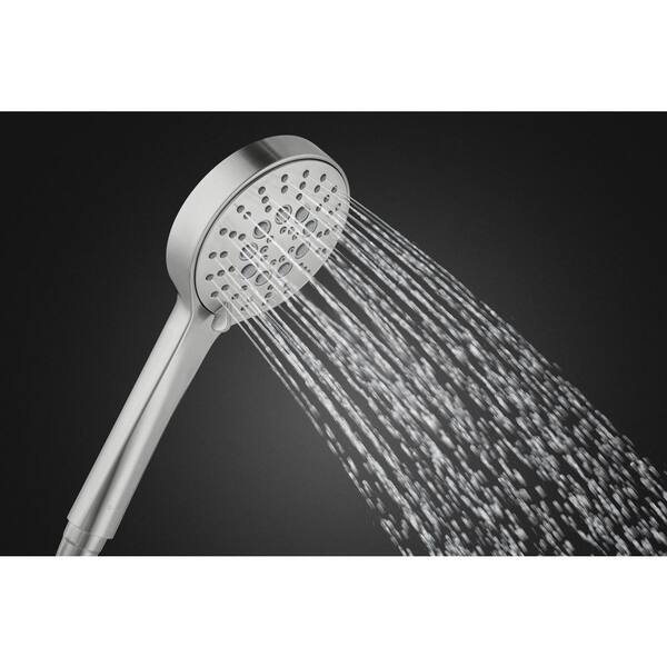 Modern 6-Spray 4.5 in. Single Wall Mount Handheld Adjustable Shower Head in Brushed Nickel Modern 6-Spray 4.5 in. Single Wall Mount Handheld Adjustable Shower Head in Brushed Nickel