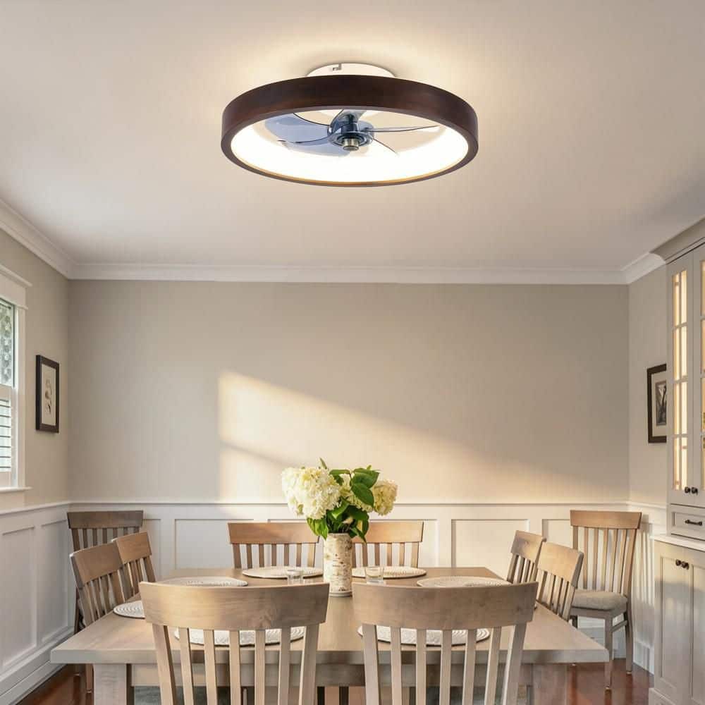 20 in. White Modern Flush Mount LED Ceiling Fan and Light, Remote, 3000K-6500K, 6 Speeds, Quiet DC Motor for Living Room price history on PriceWatchPro