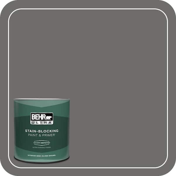 BEHR ULTRA 1 qt. #780F-6 Dark Granite Extra Durable Semi-Gloss Enamel Interior Paint & Primer