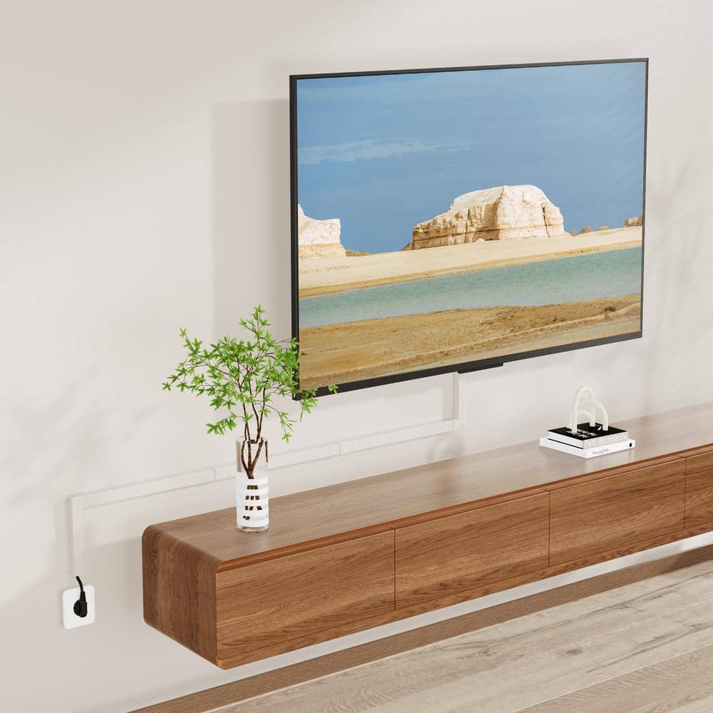 White PVC Wall Cable Concealer Kit with Connectors