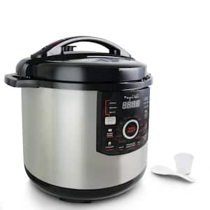 12 Qt. Black and Silver Electric Pressure Cooker with Automatic Shut-Off and Keep Warm Setting
