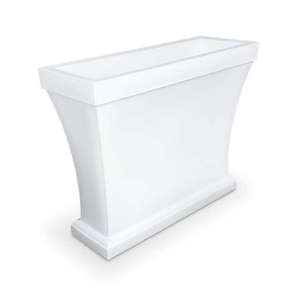 Mayne Bordeaux 40 in. White Polyethylene Trough Planter