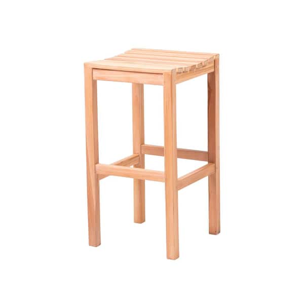 30 in. Teak Wood Outdoor Bar Stool