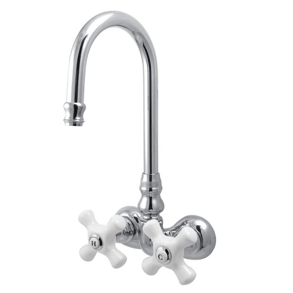 Kingston Brass Vintage 2 Handle Wall Mount Clawfoot Tub Faucets In Polished Chrome Hcc80t1 The 3416