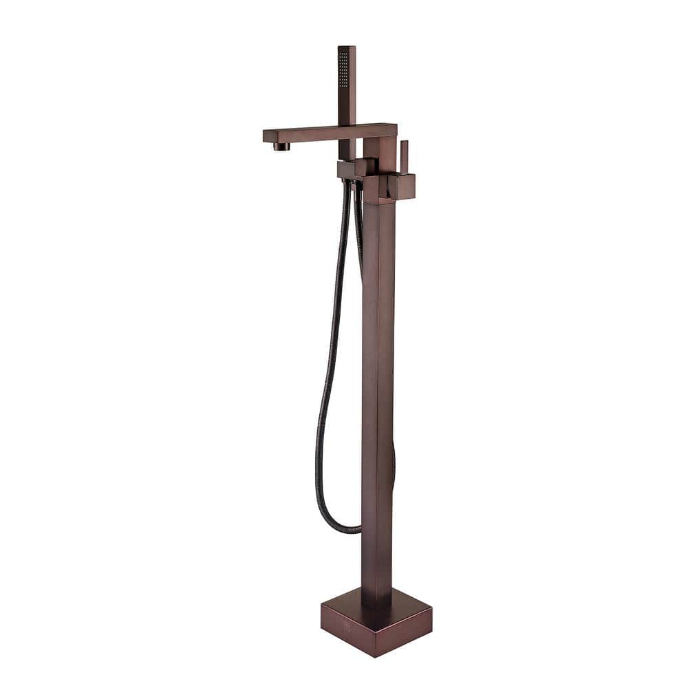 Single-Handle Claw Foot Freestanding Tub Faucet with Hand Shower in. Oil Ru
