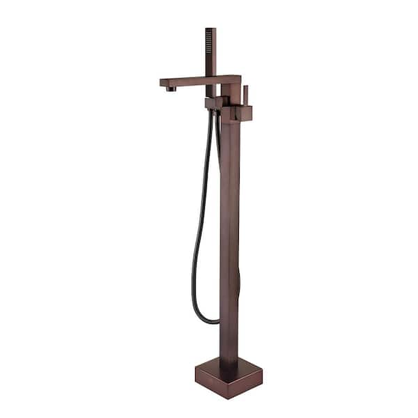 Unbranded Single-Handle Claw Foot Freestanding Tub Faucet with Hand Shower in. Oil Rubbed Bronze