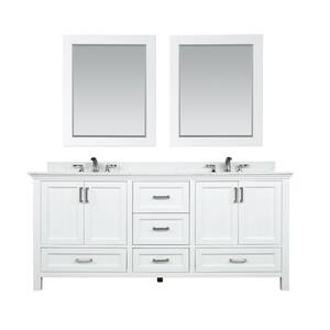 Altair Isla 42 in. Single Bathroom Vanity in White with Composite Stone ...