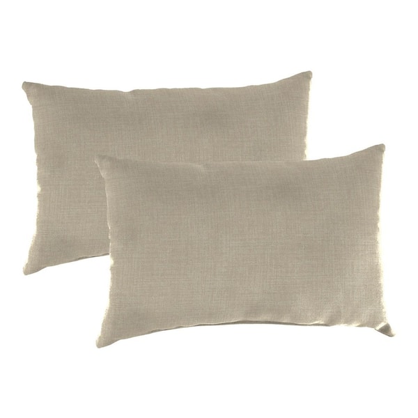 Jordan Manufacturing 16 in. L x 14 in. H x 4 in. T Rectangular Outdoor Lumbar Pillow in Celosia Earth (2-Pack)