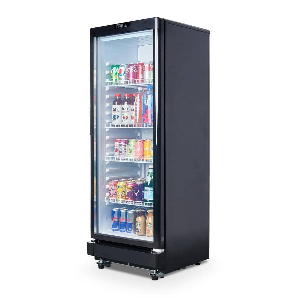 Black Glass Door Commercial Beverage Cooler with LED Lighting