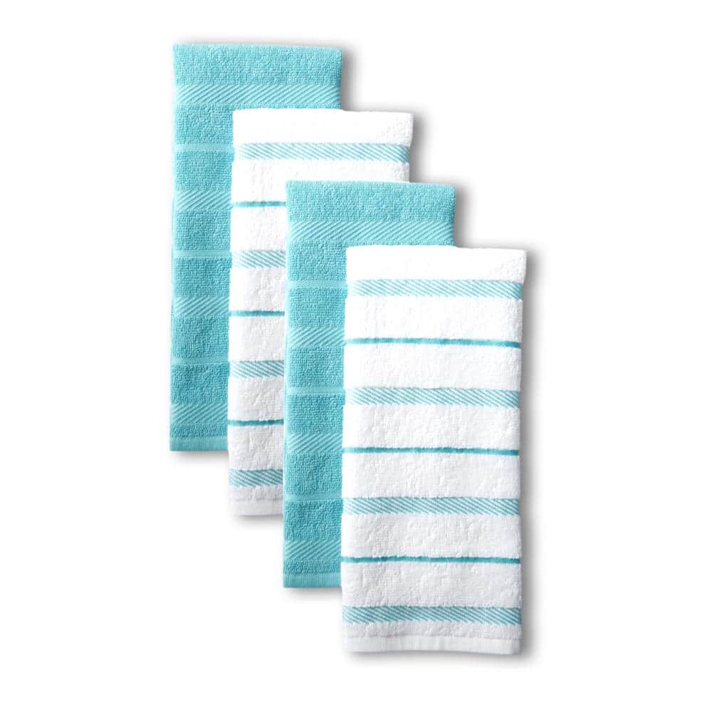 Microfiber Kitchen Towels - Super Absorbent, Soft and Solid Color Dish  Towels, 8 Pack (Stripe Designed Blue and White Colors), 26 x 18 Inch