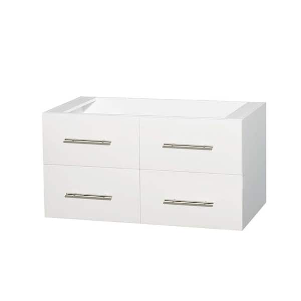 Wyndham Collection Centra 41 in. Vanity Cabinet Only in White