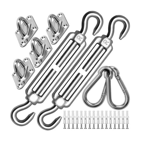 Cubilan Heavy-Duty Awning Accessory Set, 40 Set, 8 in. Fixing Hardware for Rectangular and Triangular Shade Sails