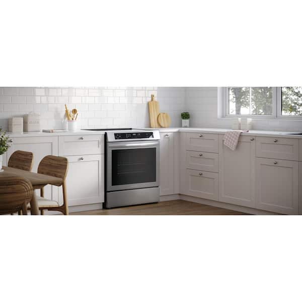 30 in 5.3 cu.ft. 4-Burner Element Slide-In Front Control Self-Cleaning Induction Range w/ Convection in Stainless Steel