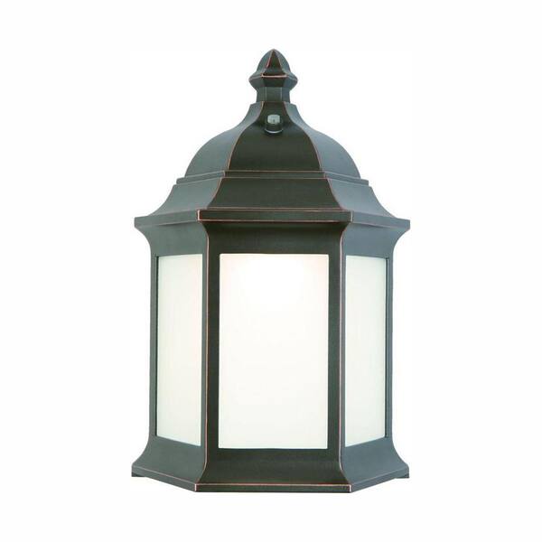 Hampton Bay Outdoor Oil-Rubbed Bronze LED Wall Lantern Sconce