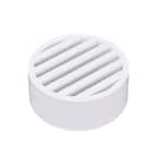 4 in. Round Grate, Fits 4 in. Sewer & Drain Fittings, White PVC