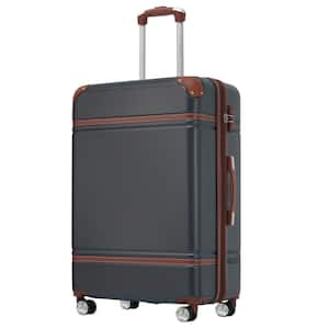 26.4 in. Black Expandable ABS Hardside Luggage Spinner 24 in. Suitcase with TSA Lock Telescoping Handle Wrapped Corner