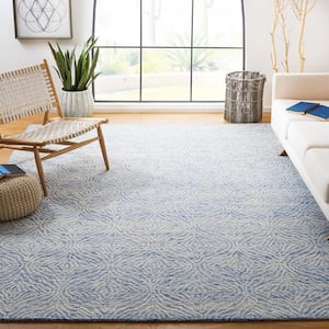 Metro Blue/Ivory 8 ft. x 10 ft. Geometric Abstract Area Rug