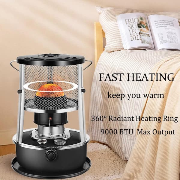 9000 BTU Black Kerosene Compact 360° Radiant heating, Safety
