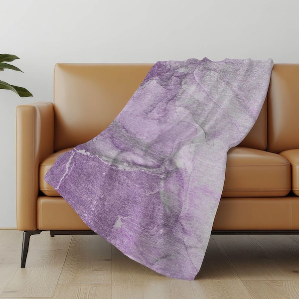 Premium Machine Washable ASB524 Lilac 50 in. x 70 in. Sherpa Throw Blanket
