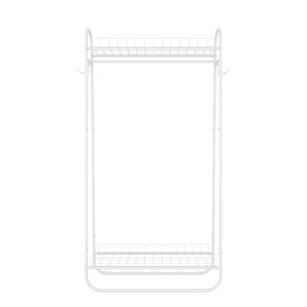 wetiny White Garment Rack with Double Rods