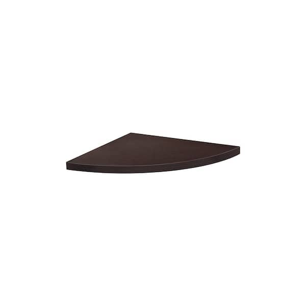 Dolle LITE CORNER 11.8 in. x 11.8 in. x 0.75 in. Espresso MDF Decorative Wall Shelf without Brackets