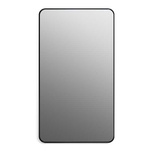 Altair Nettuno 18 in. W x 32 in. H Small Rectangular Aluminum Framed Wall Bathroom Vanity Mirror in Matt Black