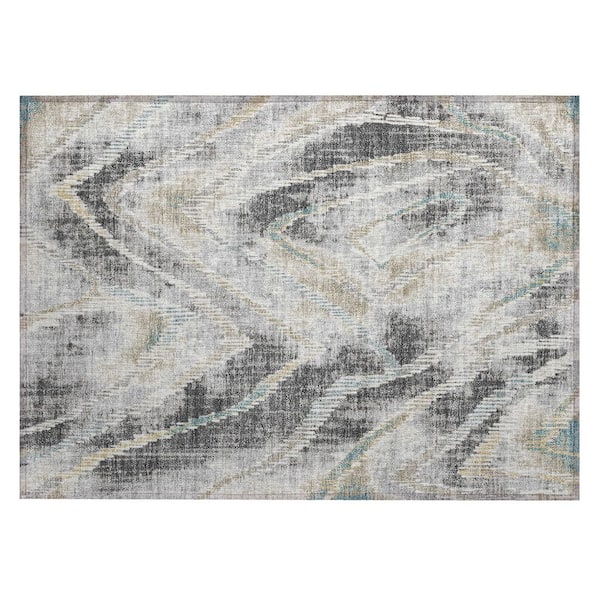Chantille Machine Washable Indoor/Outdoor Abstract ACN2927 Gray 2 ft. x 3 ft. Accent Rug