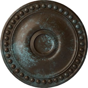 19-1/8" x 1" Foster Urethane Ceiling Medallion (Fits Canopies upto 5-5/8") Hand-Painted Bronze Blue Patina