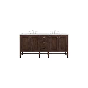 Addison 72 in. W x 23.5 in. D x 35.5 in. H Bathroom Vanity in Mid Century Acacia with Ethereal Noctis Quartz Top