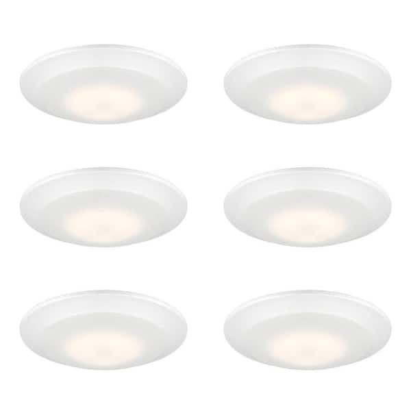 EnviroLite 7 in. Selectable CCT White Integrated LED J-Box or Recessed Light Can Mounted LED Disk Trim (6-Pack)