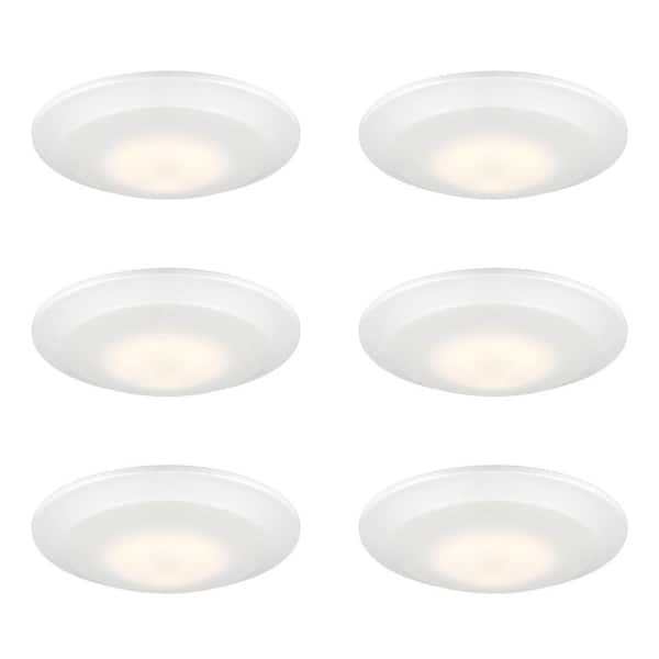 7 in. Selectable CCT White Integrated LED J-Box or Recessed Light Can Mounted LED Disk Trim (6-Pack)