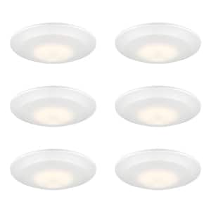 7 in. Selectable CCT White Integrated LED J-Box or Recessed Light Can Mounted LED Disk Trim (6-Pack)
