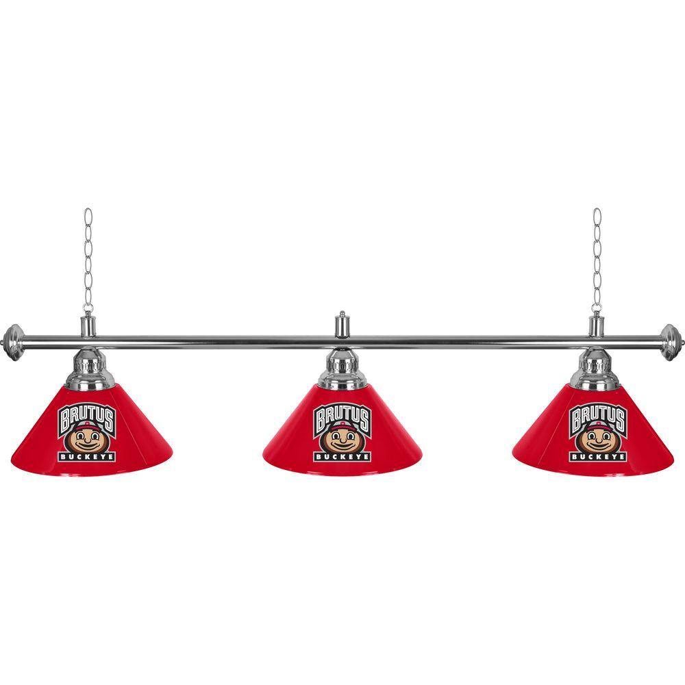 Trademark Ohio State University 3 Light Brutus Billiard Lamp Lrg603 Osu Brut The Home Depot