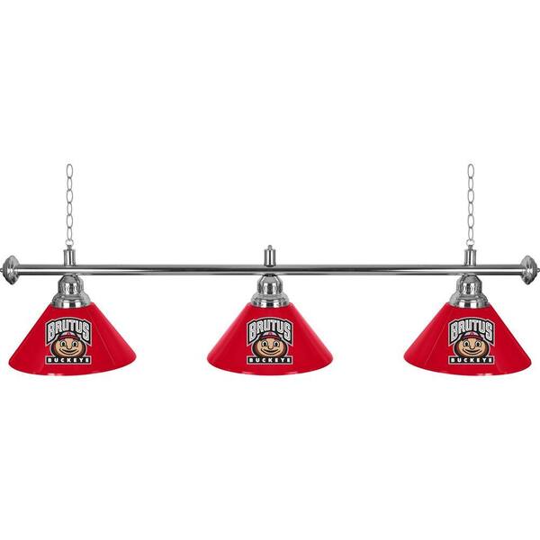 Trademark Ohio State University 3 Light Brutus Billiard Lamp Lrg603 Osu Brut The Home Depot