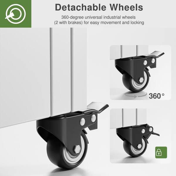 White 35 in. x 16 in. x 71 in. Galvanized Steel Rectangular Raised