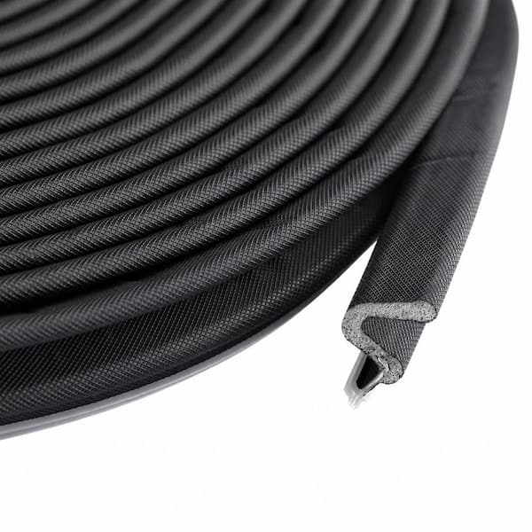 0.35 in. x 480 in. Black Door Weatherstrip Exterior Foam Seal for Window Sliding Door Soundproof Weather Stripping