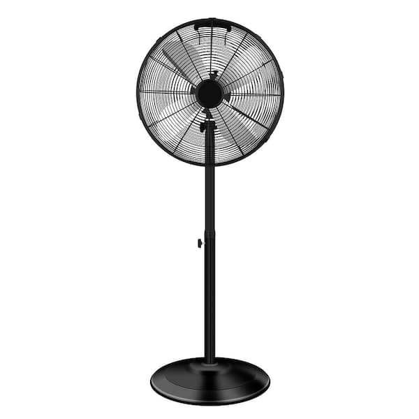 Amucolo 16 in. 3-Speed High Velocity Floor Fan Stand Fan in Black with Adjustable Heights and 75°Oscillating
