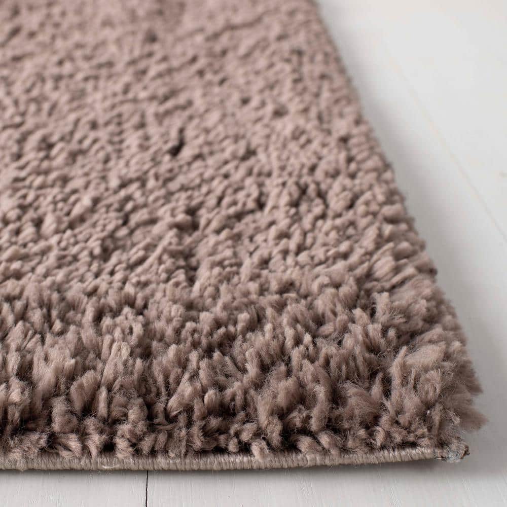 Taupe Easy-Care Synthetic 6' x 9' Rectangular Shag Rug