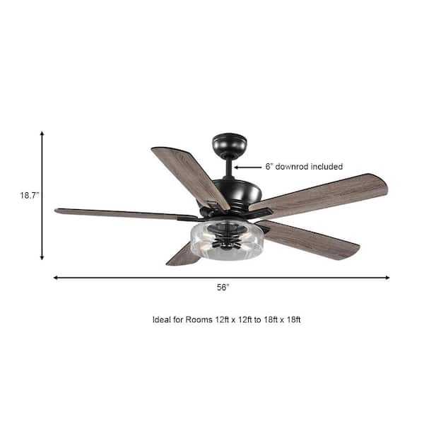 Home Decorators Collection Aberwell 56 In Led Matte Black Indoor Outdoor Ceiling Fan With Light Kit And Remote Control 59202 The Depot - Home Decorators Collection Ceiling Fan Replacement Parts