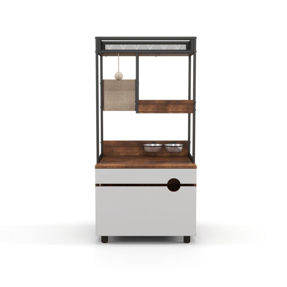 Hidden Cat Litter Box Enclosures with Cat Tree Tower, Cat Furniture with Scratching Pads and Large Storage Space price history on PriceWatchPro