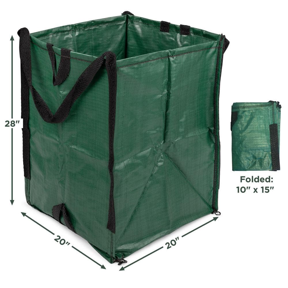 Green Heavy Duty Pop-Up Yard Bag with Reinforced Handles