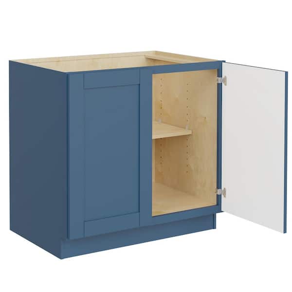 MILL'S PRIDE Richmond Valencia Blue 34.5 in. H x 36 in. W x 24 in. D Plywood Laundry Room Sink Base Cabinet with 1 Shelf