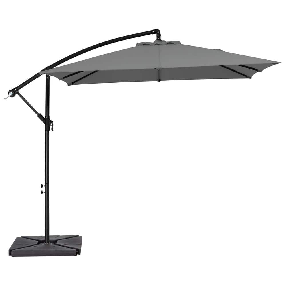 JEAREY 8 ft. x 8 ft. Steel Square Cantilever Patio Umbrella with