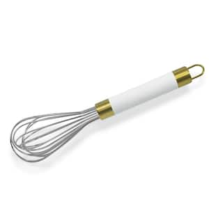 12" Professional Gold Heavy Duty Whisk w/White Handle