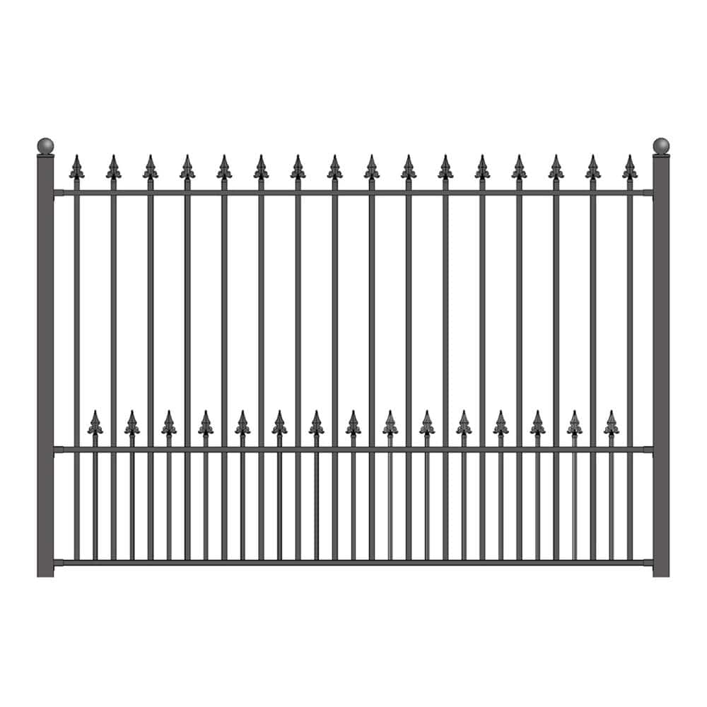 Munich Style 5 ft. x 8 ft. Black Iron Fence Panel price history on PriceWatchPro