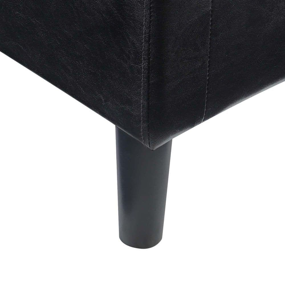 Contemporary Black Faux Leather Barrel Accent Chair and Ottoman