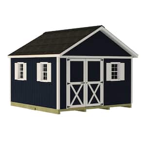 Backyard Basecamp 12 ft. x 12 ft. Wood Shed Kit with Spacious Barn Doors and FortressFloor